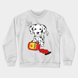 Funny Dalmatian Spilled Hot Sauce Crewneck Sweatshirt